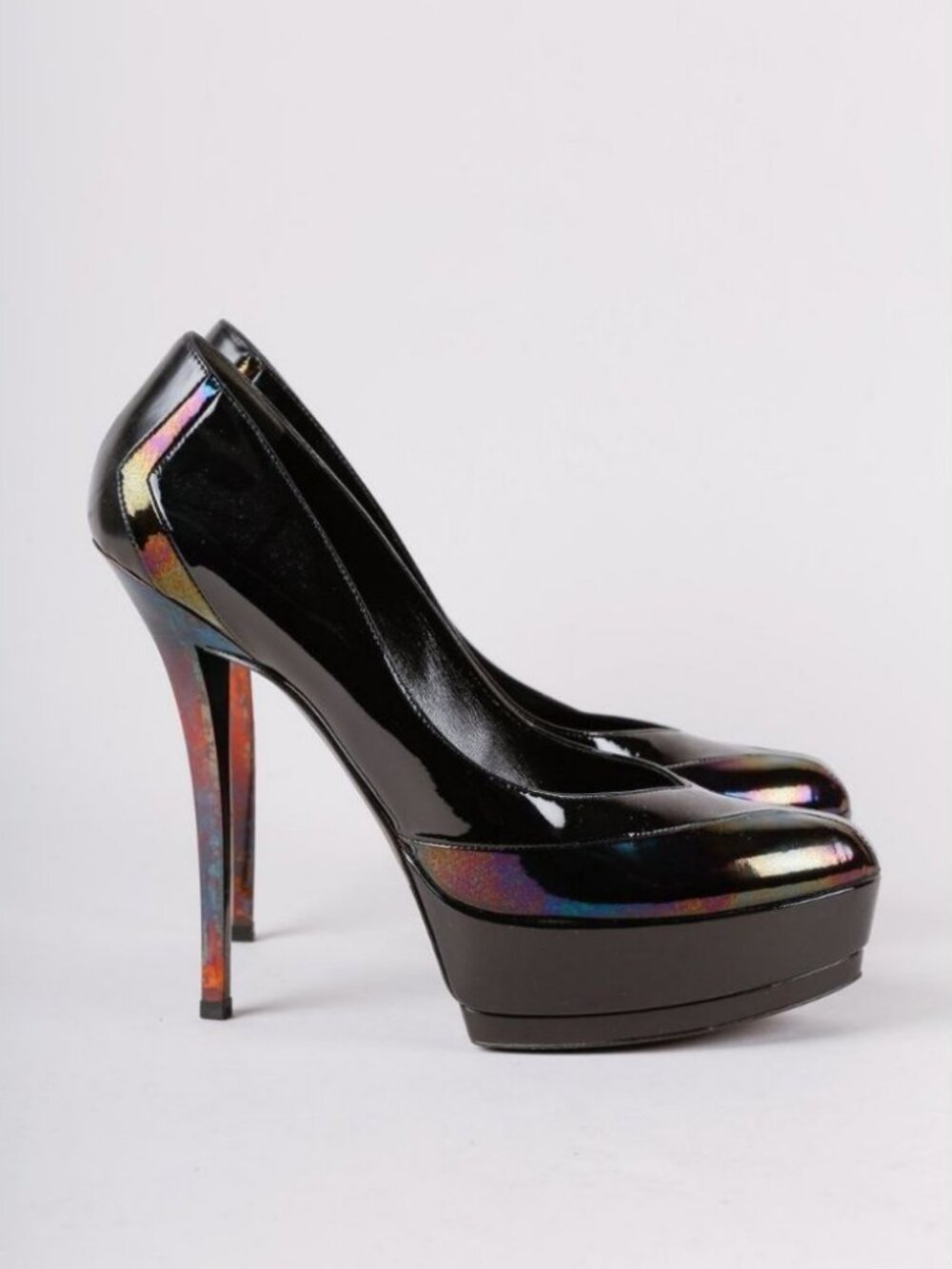 Gucci Oil Slick Platform Stiletto Heels Black / Size 36